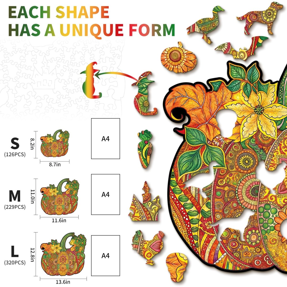kaayee-wooden-puzzle-mandala-pumpkin-holzpuzzle-small-herbst image 5