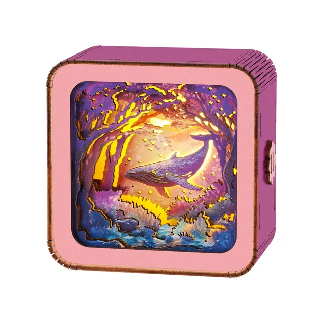 kaayee-forest-fantasy-whale-nachtlicht-holzbausatz image 1