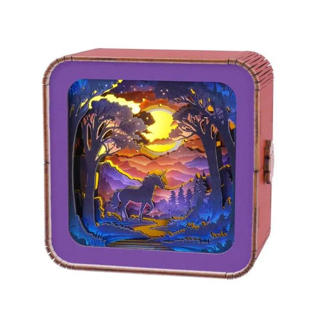 kaayee-forest-fantasy-unicorn-nachtlicht-holz-3d-puzzle image 1