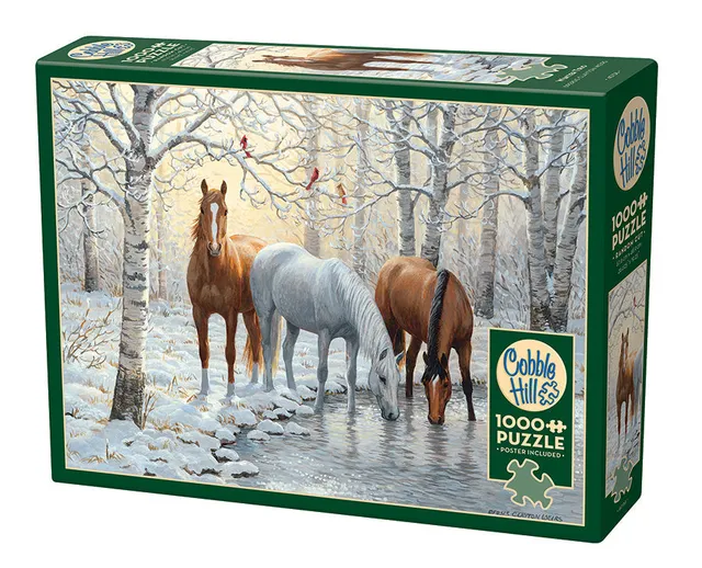 cobble-hill-winter-trio-1000-teile-puzzle-pferde image 1