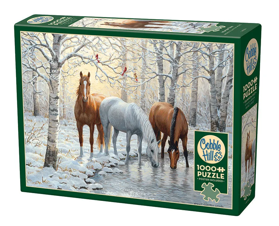 cobble-hill-winter-trio-1000-teile-puzzle-pferde image 1