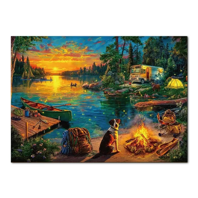 kaayee-cardboard-puzzle-campfire-homecoming-1000-teile-eco image 1