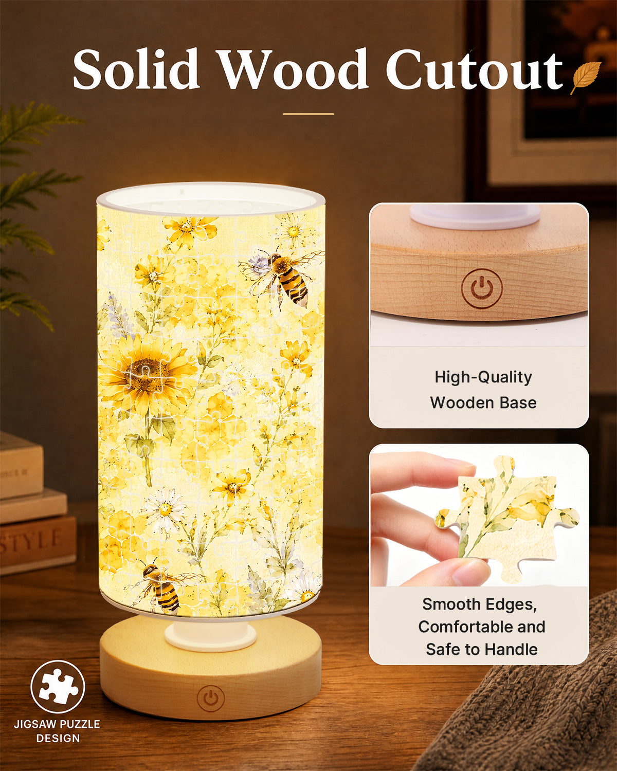kaayee-honeybee-sunflower-garden-night-light-acryl-biene image 6