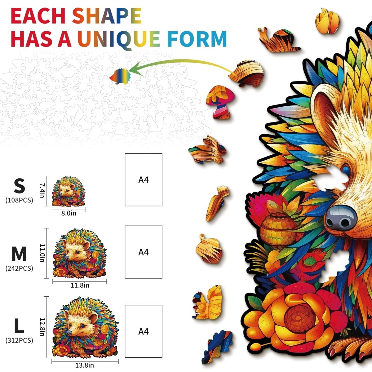 kaayee-smart-hedgehog-holzpuzzle-medium-tiermotiv image 3