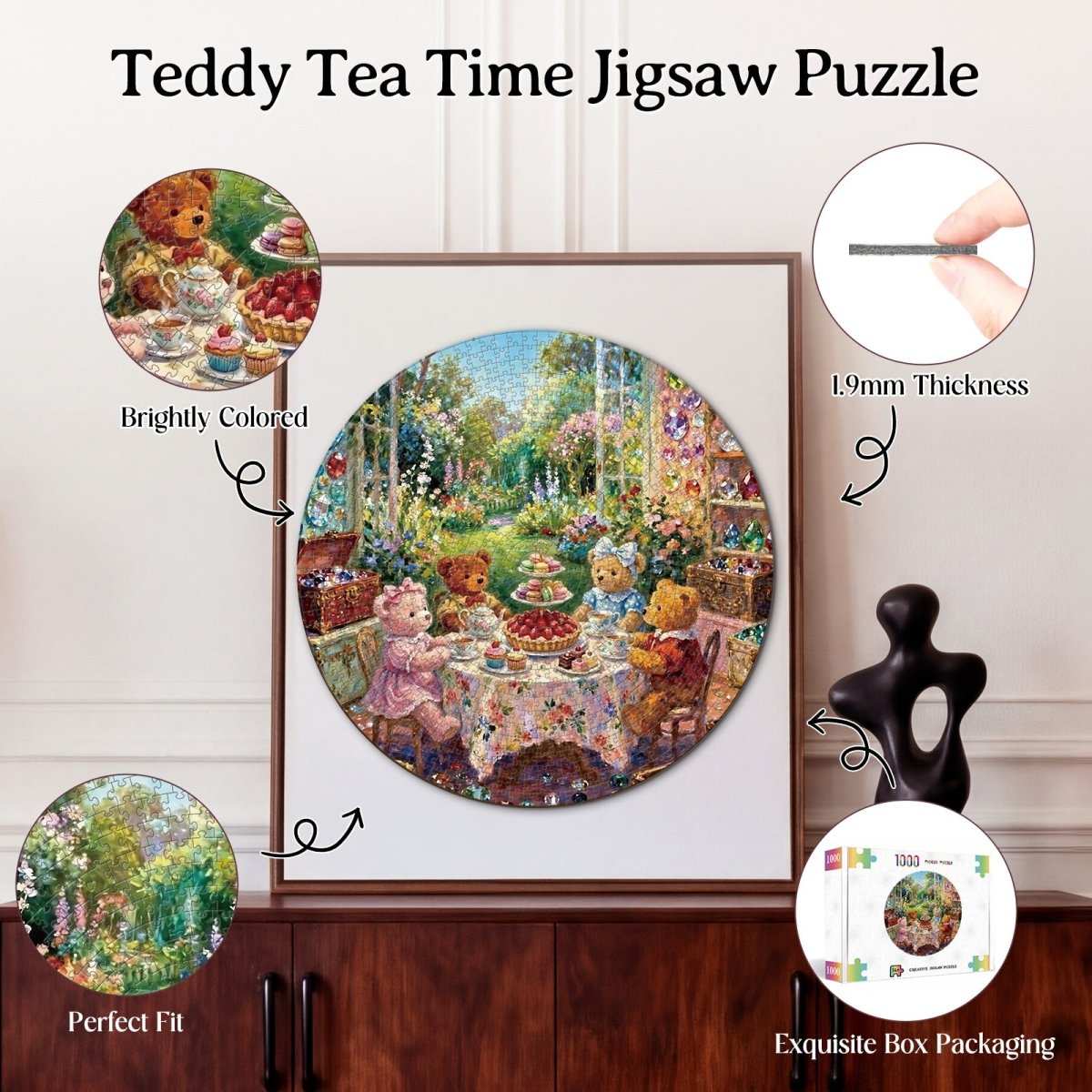 kaayee-cardboard-puzzle-teddy-tea-time-1000-teile image 3