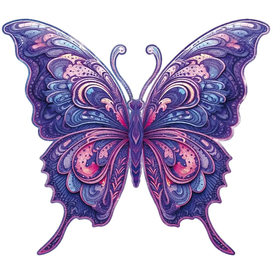 kaayee-wooden-puzzle-butterfly-holzpuzzle-amethyst-small-medium-large image 1