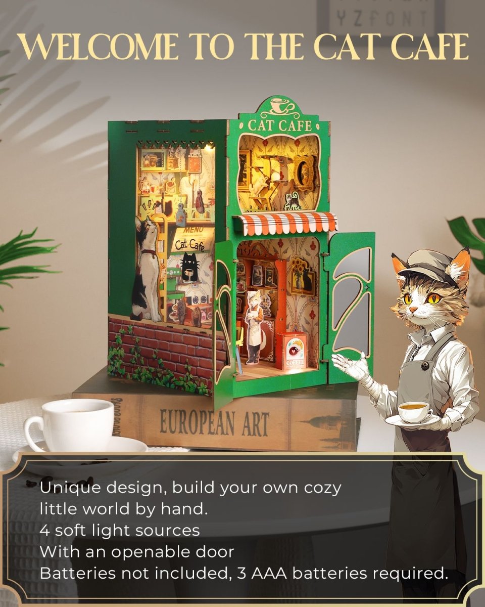 kaayee-book-nook-kit-cat-s-coffee-house-miniatur-beleuchtet image 2