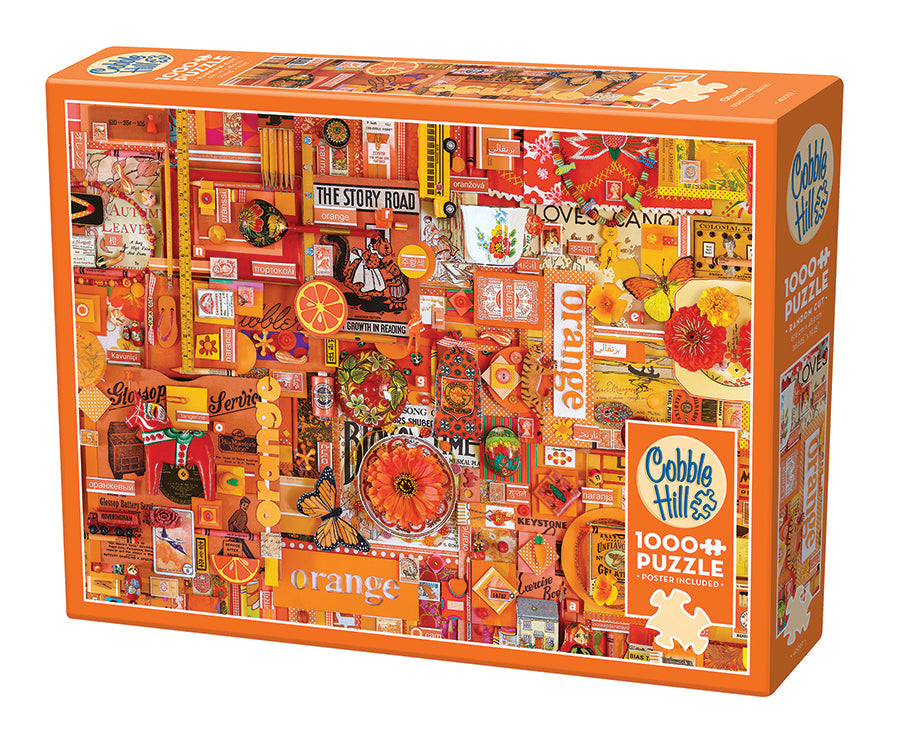 cobble-hill-1000-piece-orange-puzzle-1000-teile-collage-orange image 1