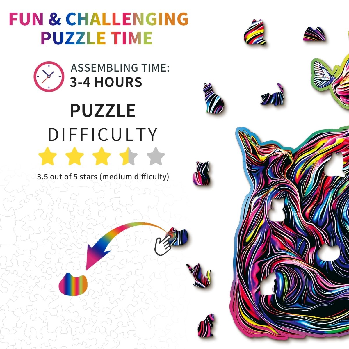 kaayee-wooden-puzzle-the-dazzing-parent-child-cat-holzpuzzle-small image 4