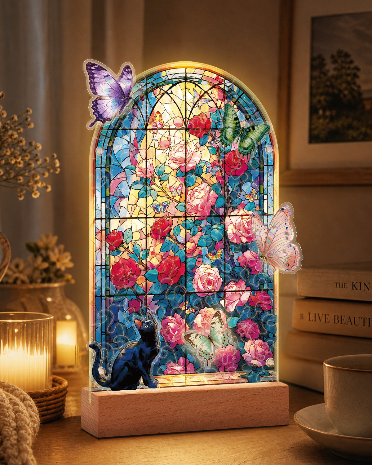 kaayee-night-light-butterfly-garden-acryl-puzzle-lampe image 2