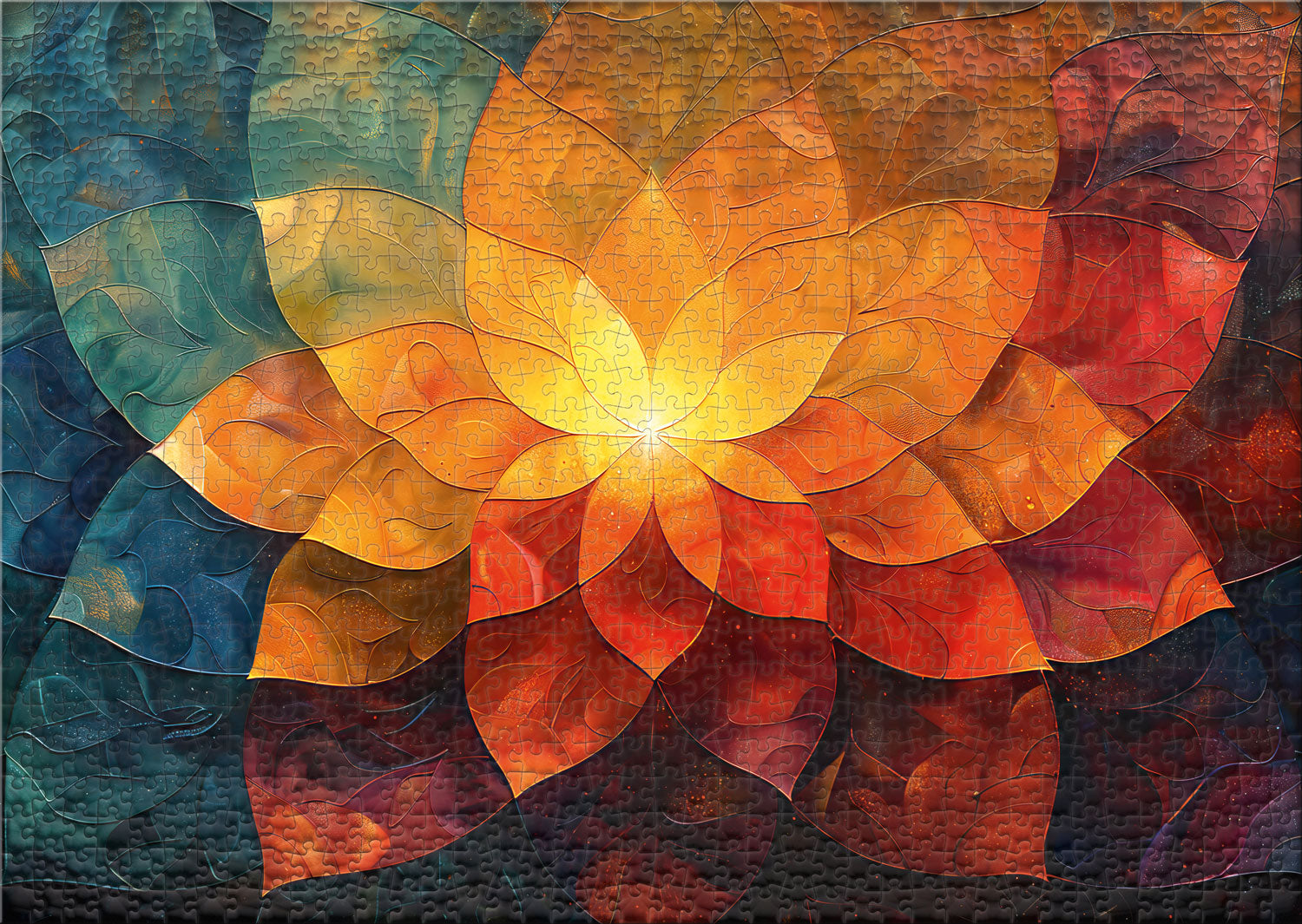 ulmer-puzzleschmiede-puzzle-1000-teile-lichtbl-te-mandala-blumen image 2