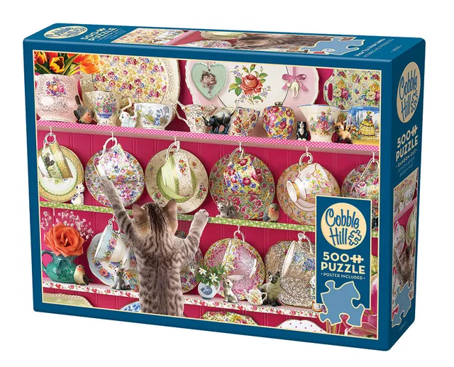 cobble-hill-500-piece-high-tea-high-jinks-puzzle-katzen-500-teile image 1