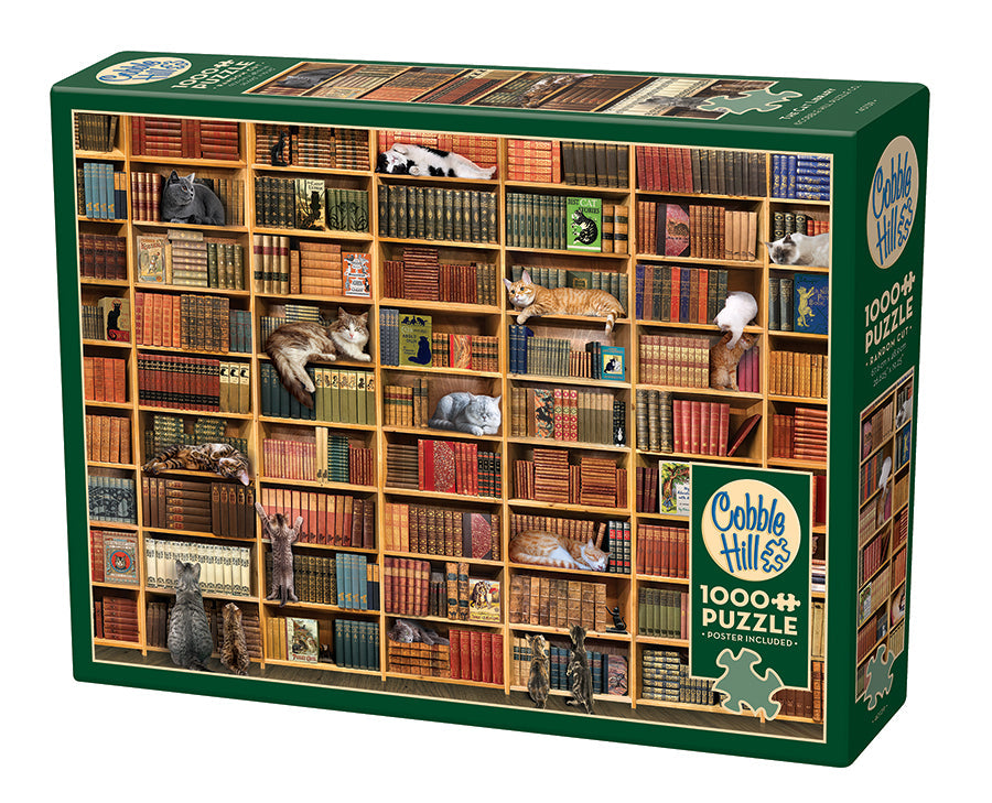 cobble-hill-the-cat-library-puzzle-1000-teile-katzen image 1