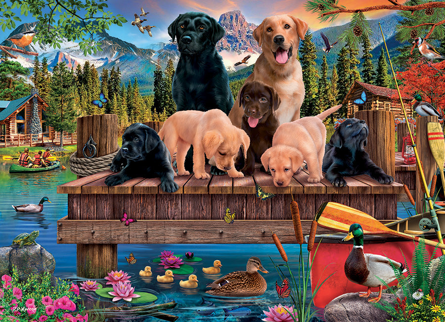 cobble-hill-family-pieces-350-pups-and-ducks-puzzle-350-teile-hunde image 2