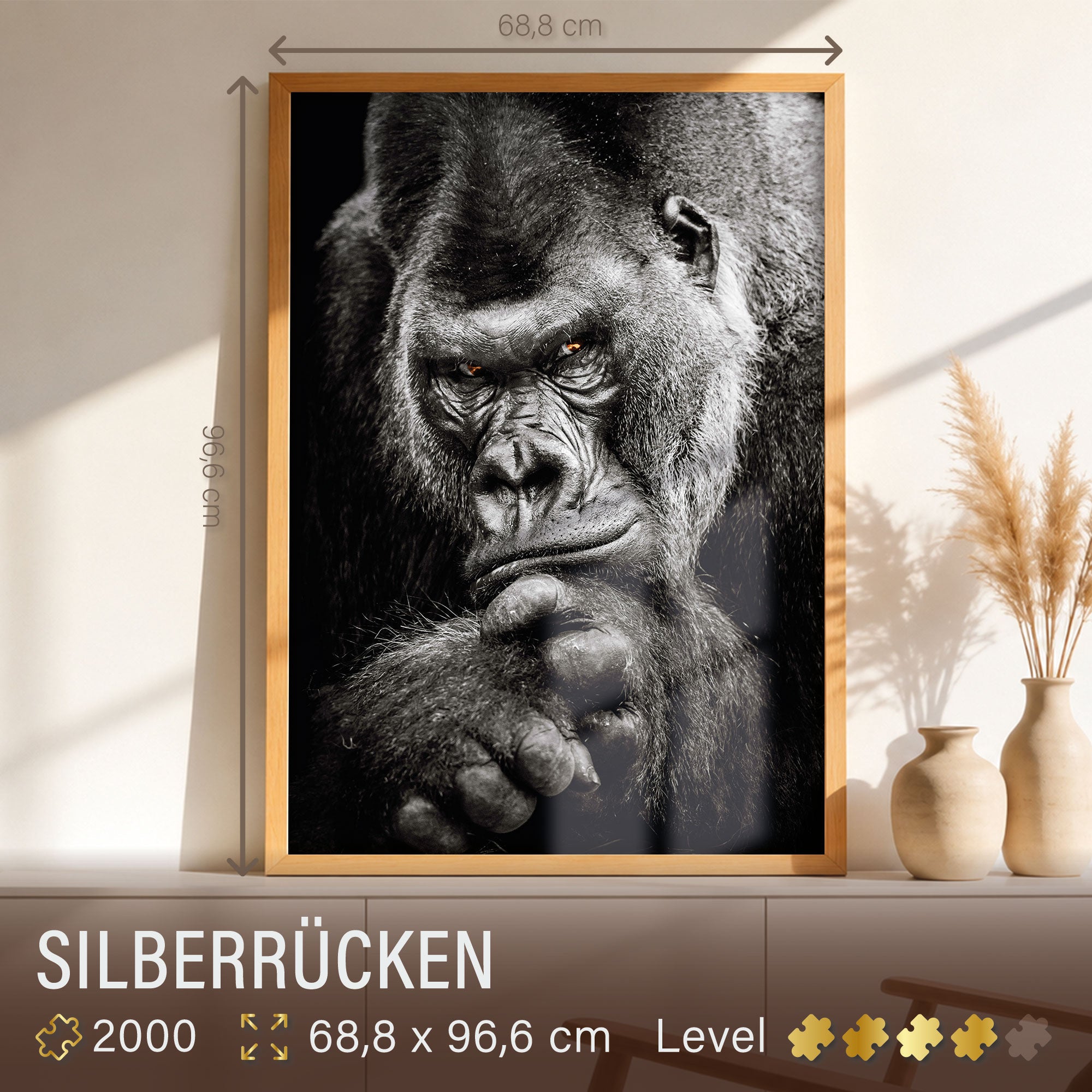 ulmer-puzzleschmiede-silberr-cken-puzzle-2000-teile-gorilla image 3