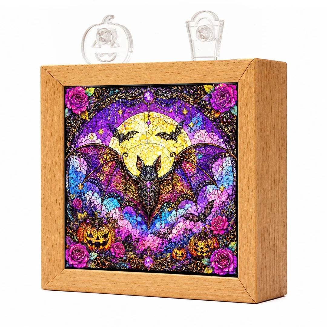 kaayee-night-light-gothic-lace-bat-nachtlicht-holzrahmen image 1