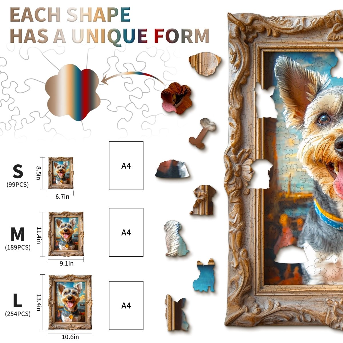 kaayee-wooden-puzzle-dog-photo-frame-holzpuzzle-hund-m image 5