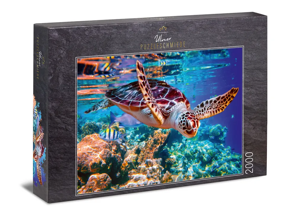 ulmer-puzzleschmiede-puzzle-2000-teile-meeresschildkr-te-puzzle-unterwasser image 1
