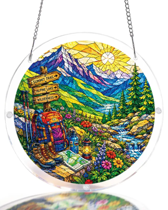 kaayee-suncatcher-puzzle-sunlit-mountain-trail-small-acrylbild image 1