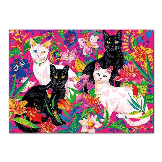 kaayee-cats-in-bloom-1000-teile-puzzle-eco-white-board image 1