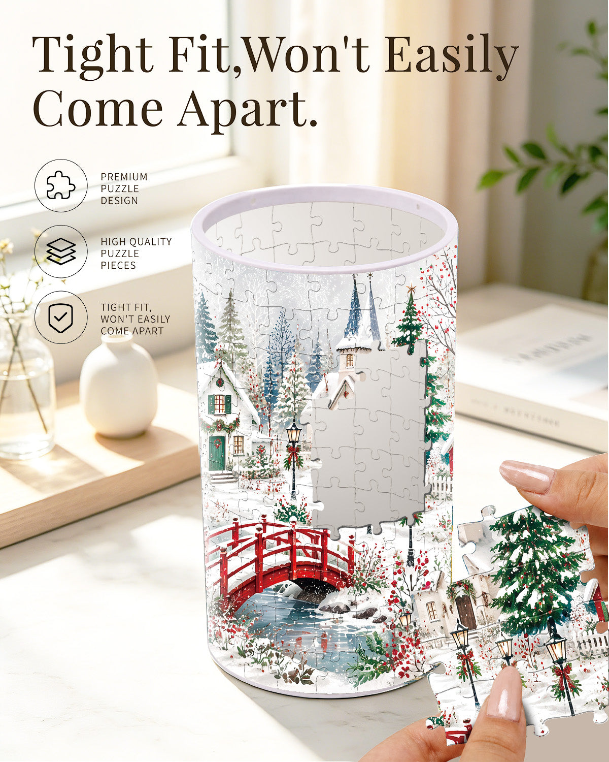 kaayee-night-light-christmas-snow-village-puzzle-lampe-acryl image 2