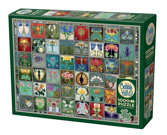 cobble-hill-1000-piece-art-nouveau-tiles-puzzle-1000-jugendstil image 1