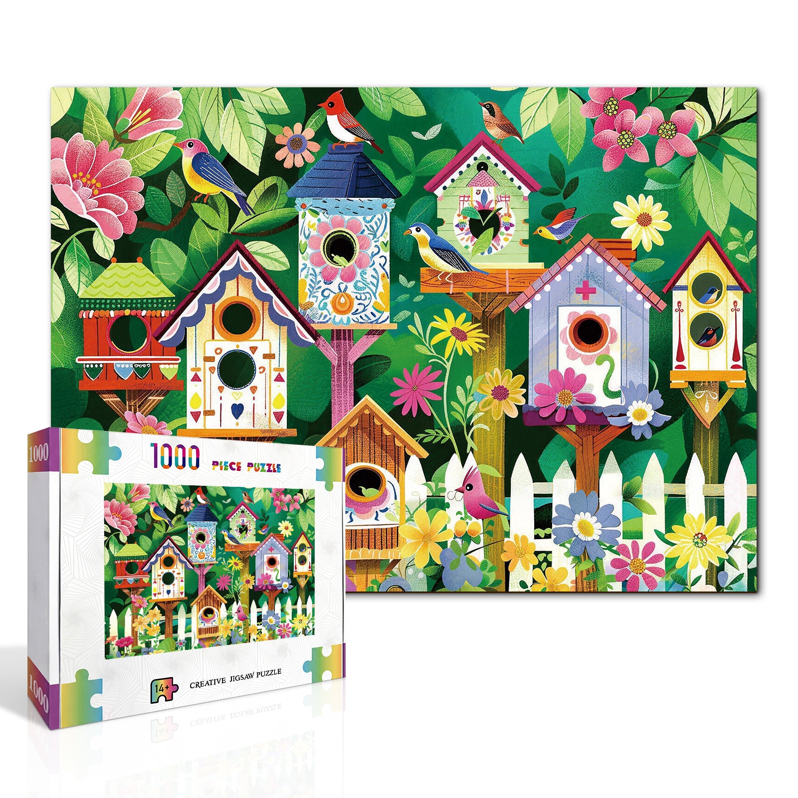 kaayee-garden-birdhouses-puzzle-1000-teile-eco-white-board image 2