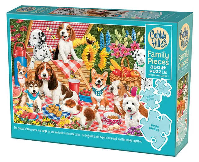 cobble-hill-family-pieces-350-picnic-party-puzzle-350-teile-hunde image 1