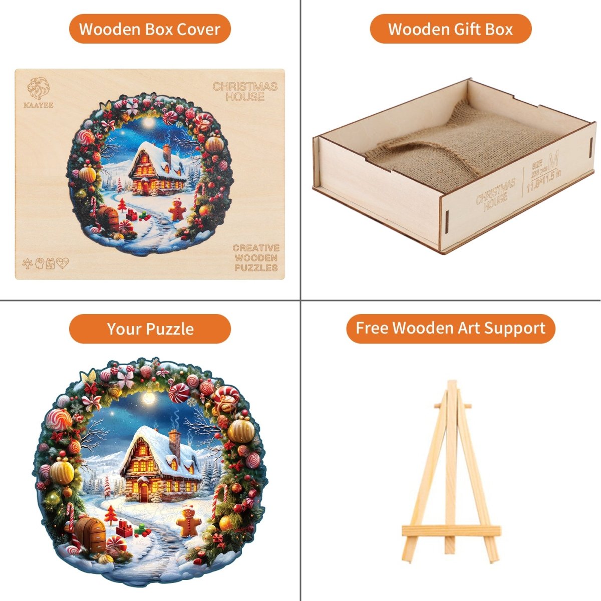kaayee-wooden-puzzle-christmas-house-holzpuzzle-medium-winter image 5