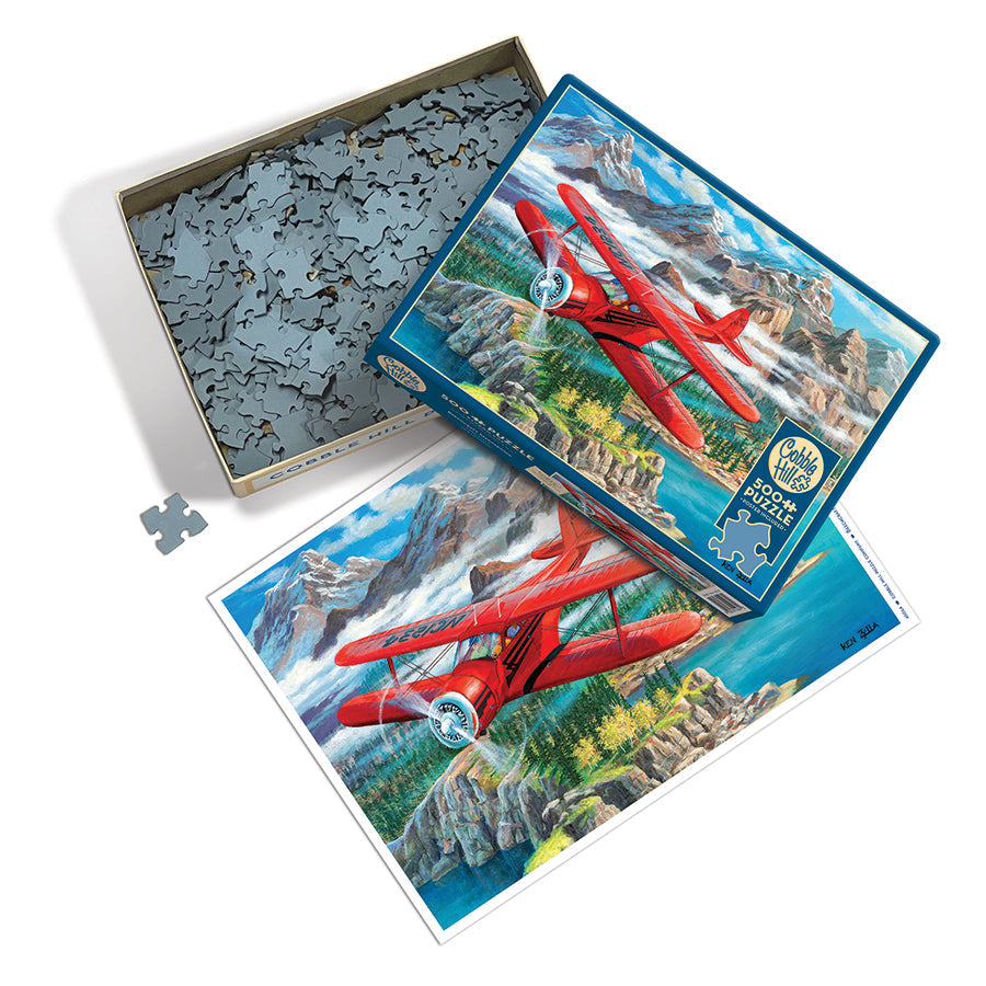 cobble-hill-500-piece-beechcraft-staggerwing-flugzeug-puzzle image 3