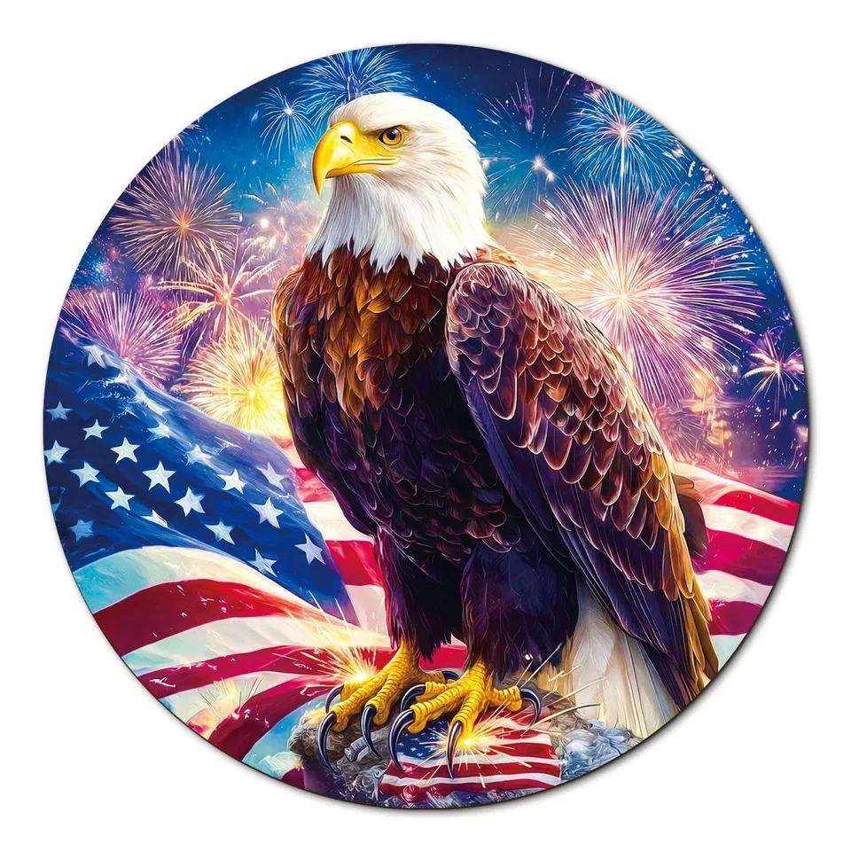 kaayee-cardboard-puzzle-bald-eagle-flag-1000-teile-rund image 1