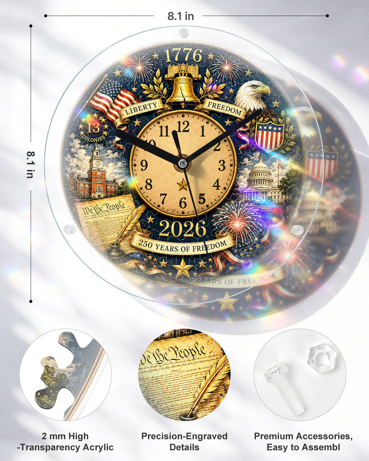 kaayee-250th-anniversary-freedom-puzzleuhr-clock-kit-regular image 4