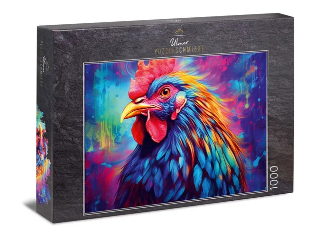 ulmer-puzzleschmiede-puzzle-1000-teile-gallus-hahn-tierpuzzle image 1