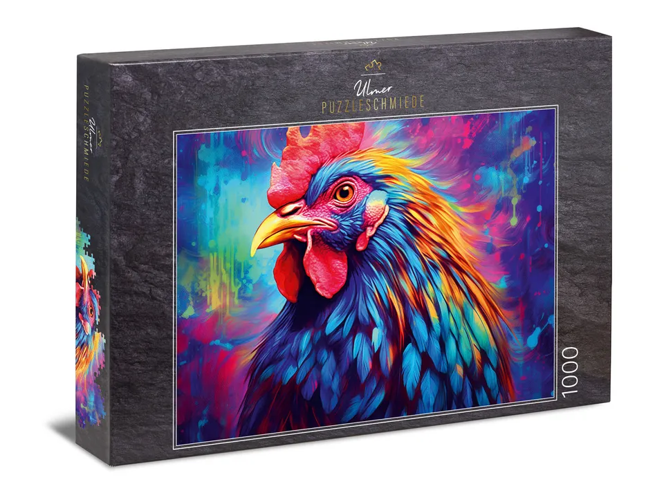 ulmer-puzzleschmiede-puzzle-1000-teile-gallus-hahn-tierpuzzle image 1