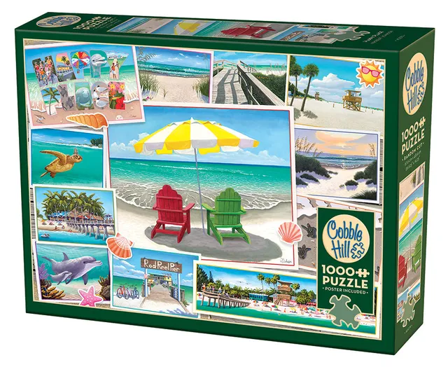 cobble-hill-1000-piece-happy-place-puzzle-1000-teile-strand image 1