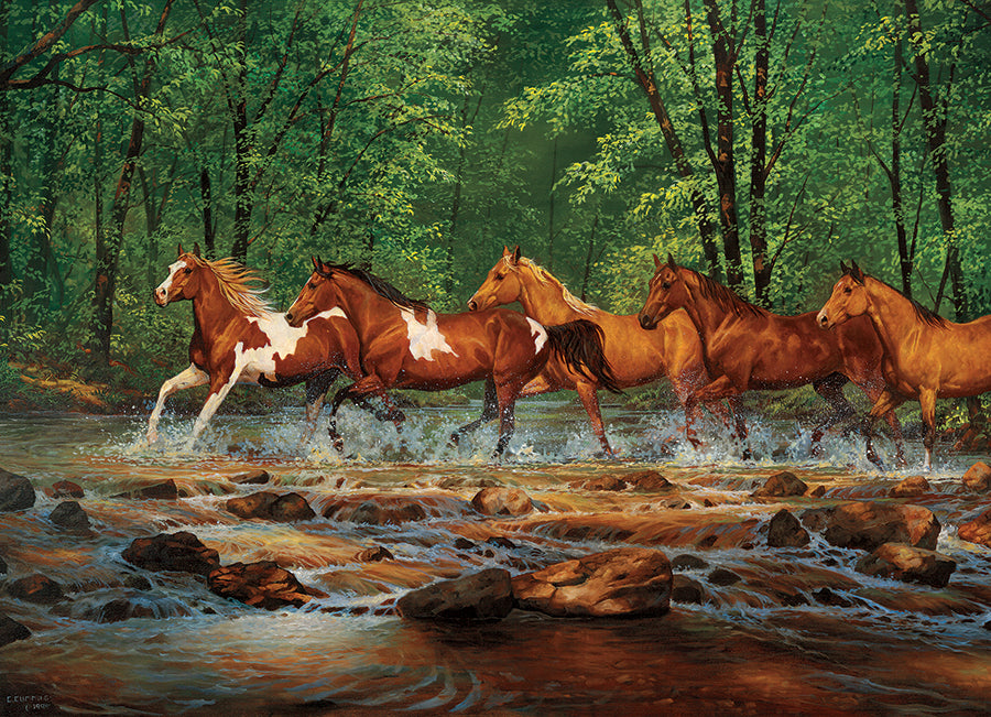 cobble-hill-1000-piece-spring-creek-run-puzzle-1000-teile-pferde image 2