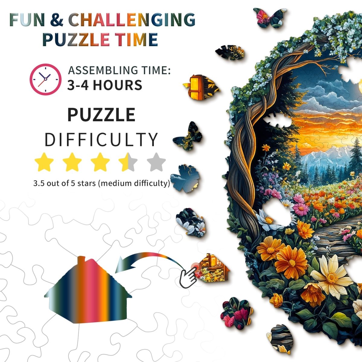 kaayee-wooden-puzzle-flower-sea-house-holzpuzzle-medium-rund image 4