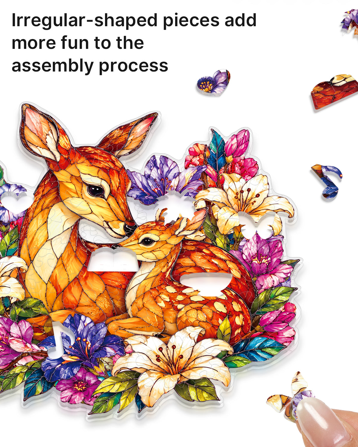 kaayee-suncatcher-puzzle-deer-in-bloom-fensterbild-hirsch image 2