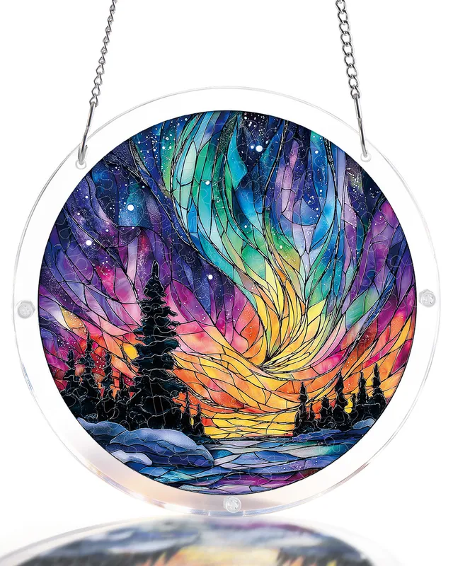 kaayee-snowy-aurora-night-light-acryl-fensterbild-medium image 1