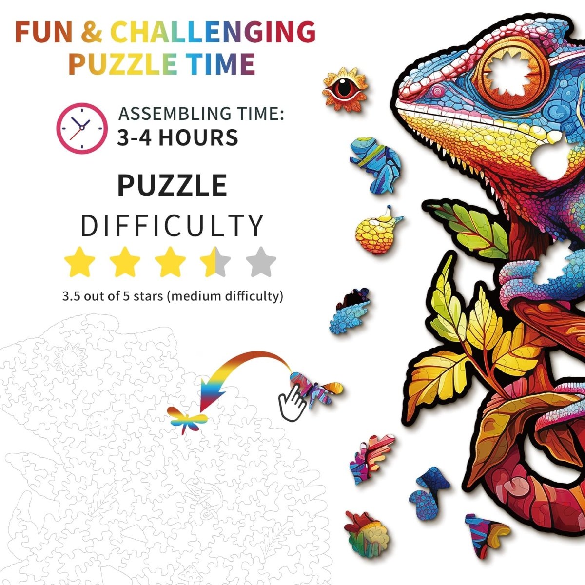 kaayee-wooden-puzzle-cham-leon-holzpuzzle-medium image 4