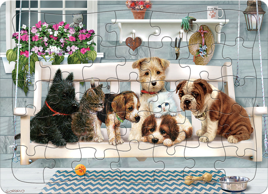 cobble-hill-tray-puzzles-porch-swing-buddies-rahmenpuzzle-35-teile image 1