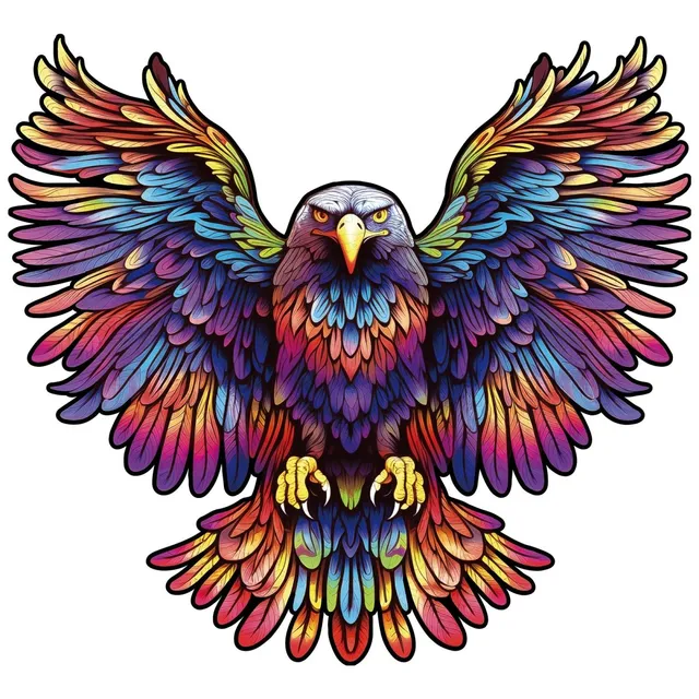 kaayee-wooden-puzzle-soaring-eagle-holzpuzzle-m-bunt-adler image 1