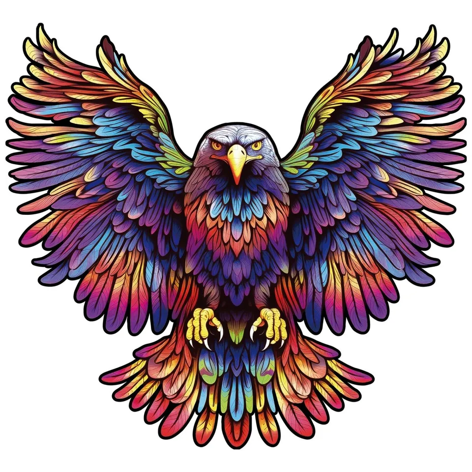 kaayee-wooden-puzzle-soaring-eagle-holzpuzzle-m-bunt-adler image 1