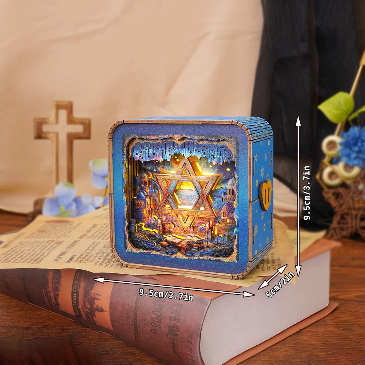 kaayee-night-light-davidstern-holz-puzzle-lampe-solo image 3
