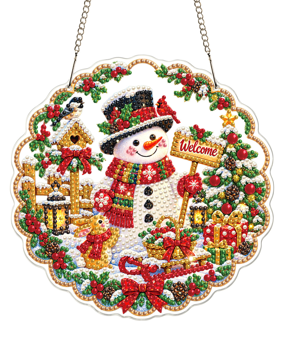 kaayee-suncatcher-puzzle-schneemann-dorf-bastelset-20-cm image 1