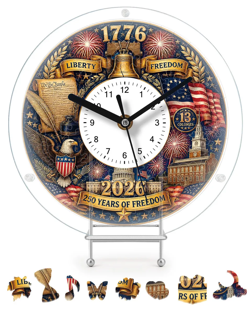 kaayee-250-years-of-freedom-acryl-puzzle-uhr-regular-size image 1