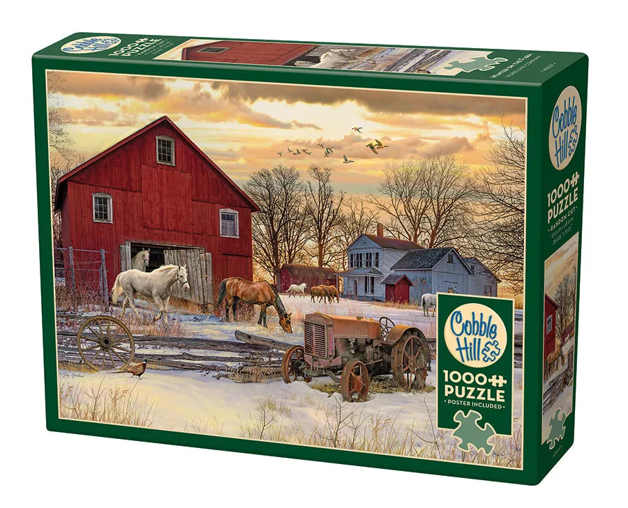cobble-hill-winter-on-the-farm-1000-teile-puzzle-winter image 1