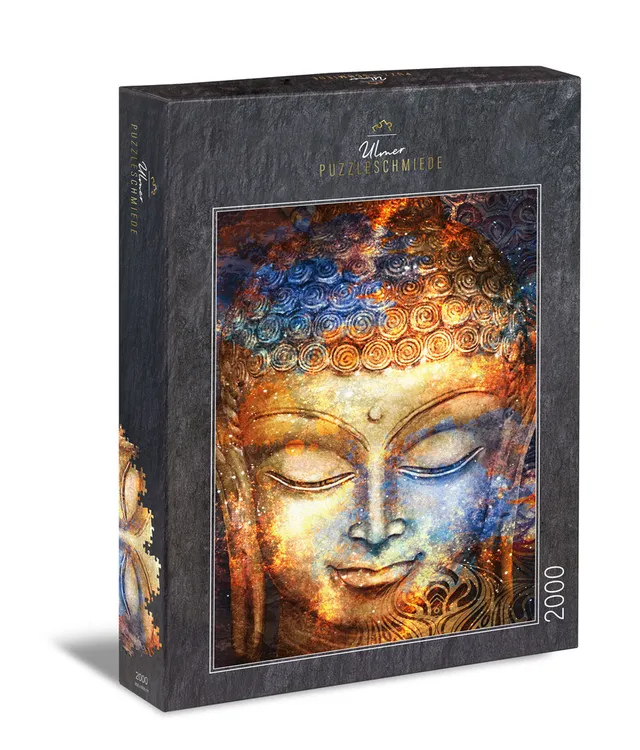 ulmer-puzzleschmiede-puzzle-2000-teile-buddha-aquarellkopf image 1