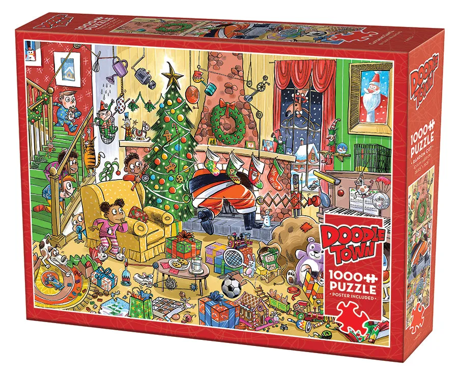 cobble-hill-doodletown-catching-santa-1000-teile-puzzle image 1