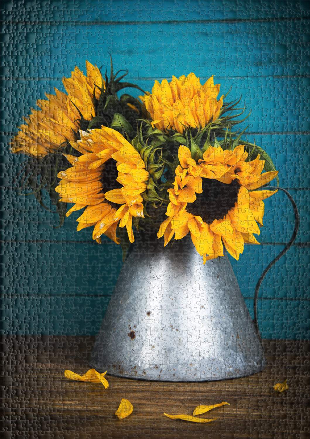 ulmer-puzzleschmiede-puzzle-1000-teile-sonnen-anbeter-vintage-blumen image 2
